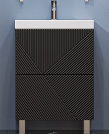 Velvex Тумба с раковиной Edge 60.2Y графит – фотография-1