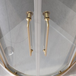 Cezares Душевой уголок Relax 304 RELAX-304-RH-2-120/90-C-BORO 120x90 профиль брашированное золото стекло прозрачное – фотография-5