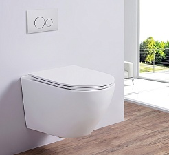 Esbano Унитаз Azalea подвесной безободковый белый матовый – фотография-2