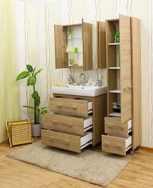 Sanflor Мебель для ванной Ларго 70 R вяз швейцарский – фотография-5