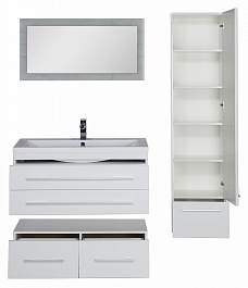 Aquanet Тумба подкатная "Нота 100" белая – фотография-10