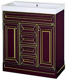 Misty Тумба для умывальника Vena 75 бордо патина – фотография-1