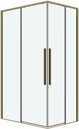 Grossman  Душевой уголок Galaxy 80x70x195 профиль золото сатин стекло прозрачное – фотография-1