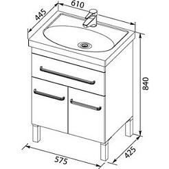 Aquanet Мебель для ванной "Сиена 60" белая напольная (186363) – фотография-9