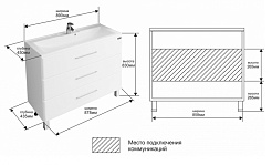 СанТа Тумба с раковиной Омега 90 напольная – фотография-4