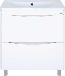 Misty Тумба с раковиной Атлантик 80 2 ящика белая – фотография-2
