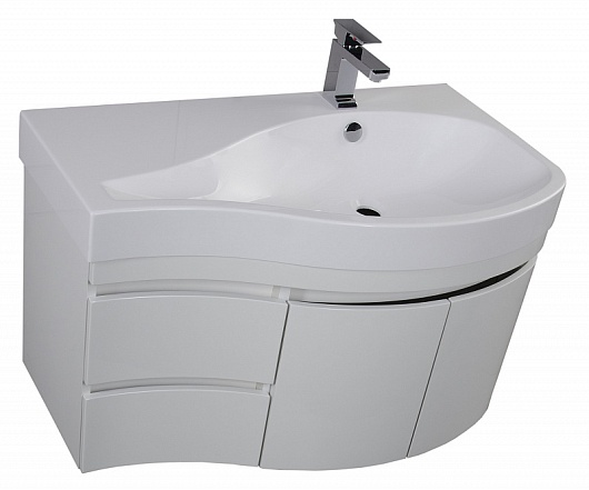 Aquanet Тумба с раковиной Сопрано 2-95 R белая (169633) – картинка-5