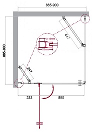 BelBagno Душевой уголок Kraft 90/90 KRAFT-A-12-90-C-Cr-L стекло прозрачное – фотография-6
