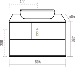 Misty Тумба под раковину Коломбо 80 подвесная дуб галифакс/антрацит – фотография-7