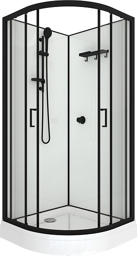 Triton Душевая кабина Прайм-Блэк-Вельвет 90x90 А без крыши – фото-1