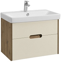 Акватон Тумба с раковиной Оливия 70 Бежевый/Дуб веллингтон