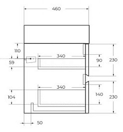 Cezares Тумба с раковиной Molveno-46 80 подвесная legno bianco столешница KEP-80-MNO – фотография-4
