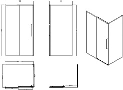 Esbano Душевой уголок Surf 110x90 ESS-119PS-B профиль черный матовый стекло прозрачное – фотография-9