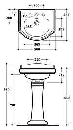 Kerasan Пьедестал для раковины Retro 107001 – фотография-2