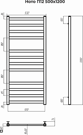 Terminus Полотенцесушитель водяной Ното П12 500x1200 хром – фотография-3