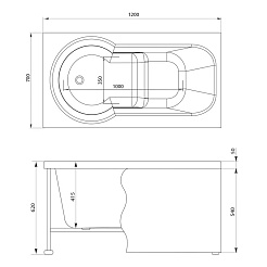 Aquanet Акриловая ванна Largo 120 – фотография-2
