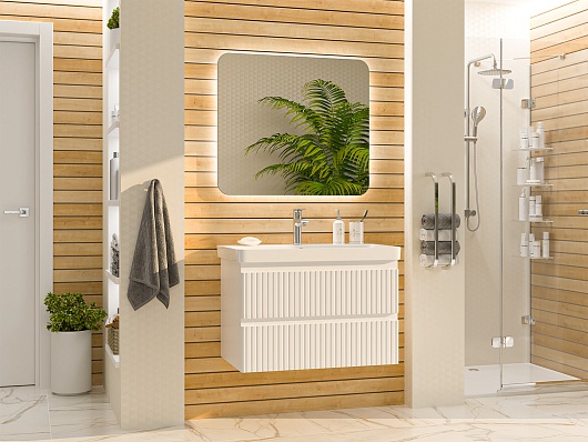 Brevita Мебель для ванной Victory 80 подвесная белая – фотография-2