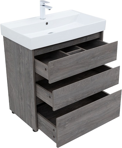 Aquanet Тумба с раковиной Nova Lite 75 дуб рошелье – фотография-6