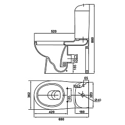 Керамин Унитаз-компакт Женева с жестким сиденьем – фотография-2