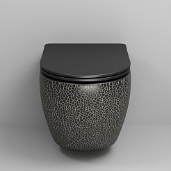 Grossman Унитаз подвесной Color GR-4411BBLS черный с текстурой крокодила – фотография-4