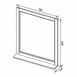 Aquanet Зеркало Бостон М 80 белое – фотография-4