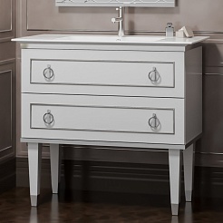  Тумба с раковиной Порто 80 белый/хром – фотография-1