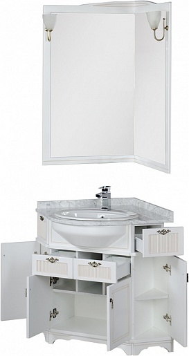 Aquanet Мебель для ванной "Луис 70" угловая белая (167691) – фотография-8