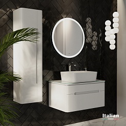 Jorno Шкаф пенал Shine 33/125 белый Shi.04.125/P/A – фотография-7