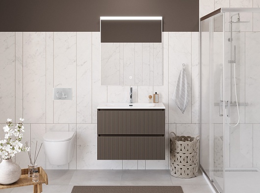 BelBagno Тумба с раковиной Uno 80 подвесная Бежевый матовый с раковиной BB-8099-80 – картинка-15