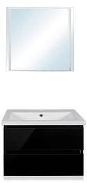 Style Line Мебель для ванной Даймонд 80 Люкс черная, PLUS подвесная – фотография-1