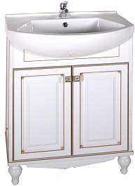 ASB-Woodline Тумба под раковину Верона 65 белый/патина золото – фотография-1