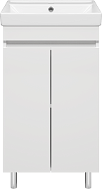 Misty Тумба с раковиной Енисей 50 белая – фотография-1