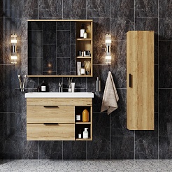 Onika Мебель для ванной Легран 80 Como подвесная дуб галифакс – фотография-3