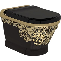 Creavit Унитаз подвесной Antik AN320 с биде, черный – фотография-1