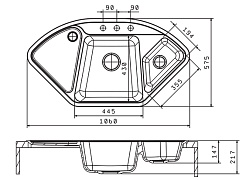 Florentina Мойка гранитная Капри угловая грей – фотография-2
