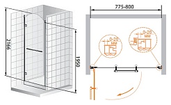 Cezares Душевая дверь в нишу RETRO-A-B-1-90-PP-G-R – фотография-2