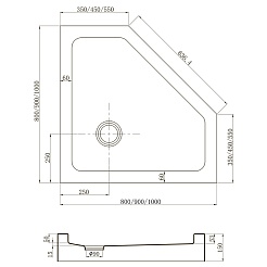 Veconi Душевой поддон Tezeo acrylic TZ-53 80x80 белый – фотография-2