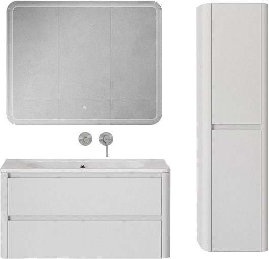 Cezares Тумба с раковиной без отверстия под смеситель Relax 100 подвесная bianco lucido – фотография-12