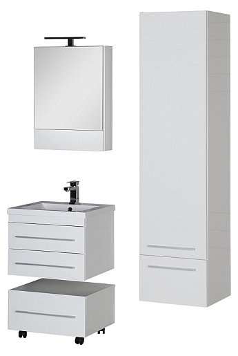 Aquanet Тумба подкатная "Нота 58" белая – фотография-12