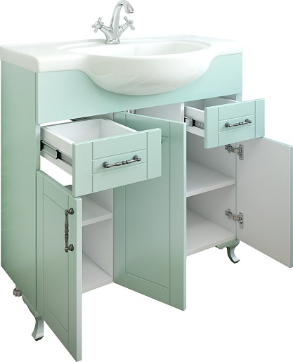 Sanflor Мебель для ванной Глория 85 L серая матовая – картинка-5