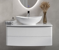 Velvex Тумба под раковину Luna 100 подвесная белая – фотография-3