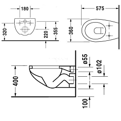 Duravit Унитаз подвесной Duraplus 2547090000 с инсталляцией Viega Eco 713386 – фотография-5