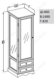 Opadiris Шкаф-пенал для ванной Клио 40 L орех антикварный – фотография-2