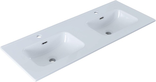 Allen Brau Мебельная раковина Glority 120 1.35011.20 двойная белая – фотография-2