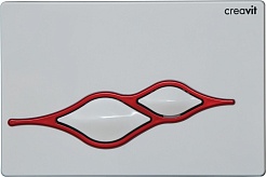 Creavit Кнопка смыва Ufo GP1001.01 бело-красная – фотография-1