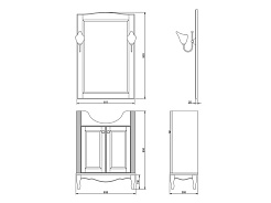 ValenHouse Комплект мебели Эллина 65 слоновая кость, фурнитура бронза – фотография-3