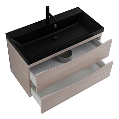 BelBagno Тумба с раковиной Marino 80 подвесная Rovere Grigio с раковиной 80/45 ART-AST-NERO – фотография-4