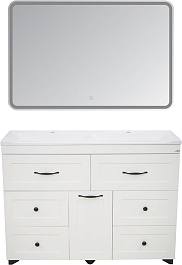 Misty Мебель для ванной Дуэт 120 6 ящиков с б/к белая – фотография-1