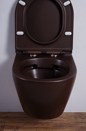 Esbano Унитаз Azalea подвесной безободковый кофе матовый – фотография-11