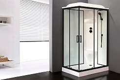 Royal Bath Душевая кабина HP RB 8120HP6-WT-BL-R 120x80 R стекло прозрачное профиль черный матовый – фотография-2